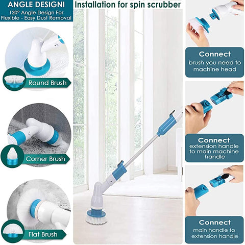 Rechargeable Spin Scrubber Long Handle Cleaning Brush (free home delivery)